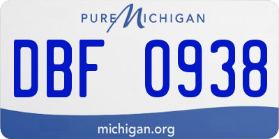 MI license plate DBF0938