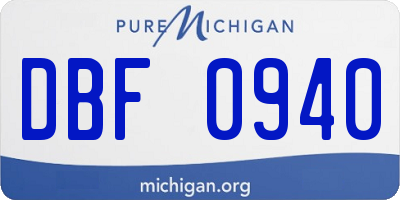 MI license plate DBF0940