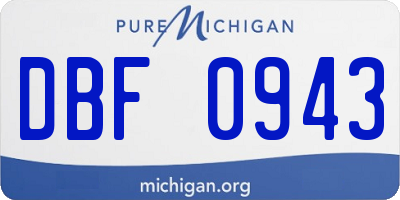 MI license plate DBF0943