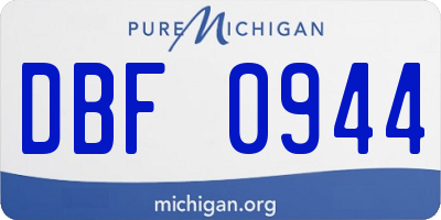 MI license plate DBF0944