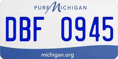 MI license plate DBF0945