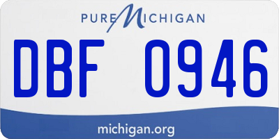 MI license plate DBF0946