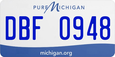 MI license plate DBF0948