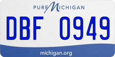 MI license plate DBF0949