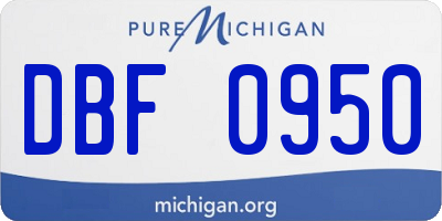 MI license plate DBF0950