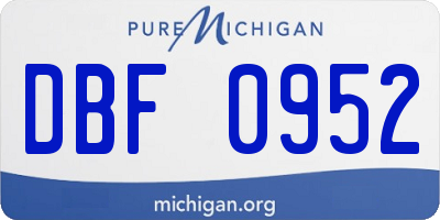 MI license plate DBF0952