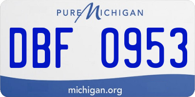 MI license plate DBF0953