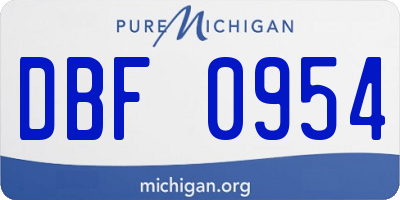 MI license plate DBF0954