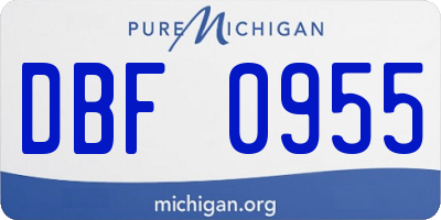 MI license plate DBF0955