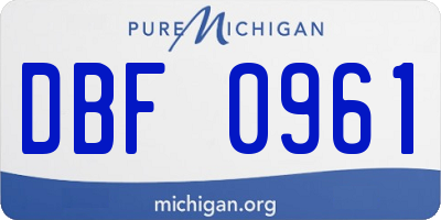 MI license plate DBF0961