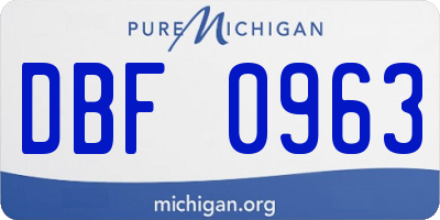 MI license plate DBF0963
