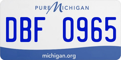 MI license plate DBF0965