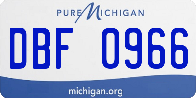 MI license plate DBF0966