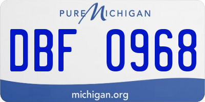 MI license plate DBF0968