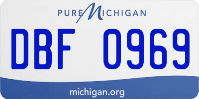 MI license plate DBF0969