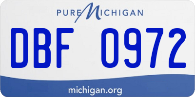 MI license plate DBF0972