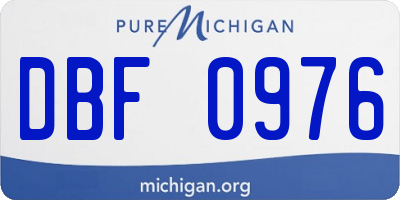 MI license plate DBF0976
