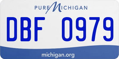 MI license plate DBF0979