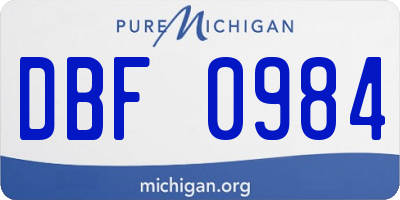 MI license plate DBF0984