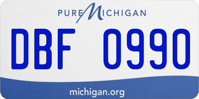 MI license plate DBF0990