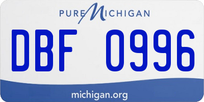 MI license plate DBF0996