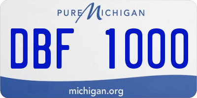 MI license plate DBF1000