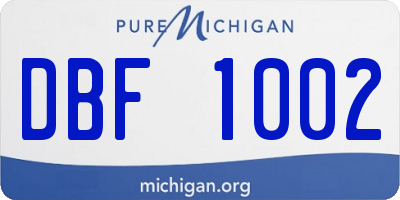 MI license plate DBF1002