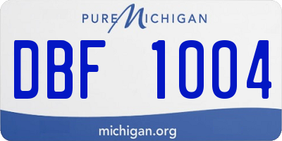 MI license plate DBF1004