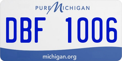 MI license plate DBF1006