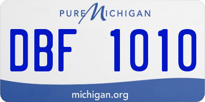 MI license plate DBF1010