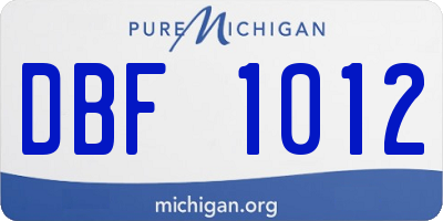 MI license plate DBF1012