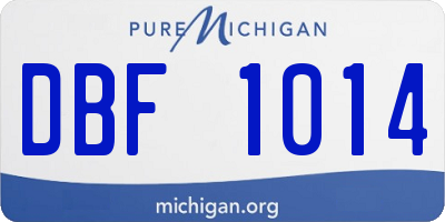 MI license plate DBF1014