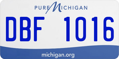 MI license plate DBF1016