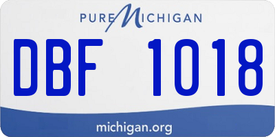 MI license plate DBF1018