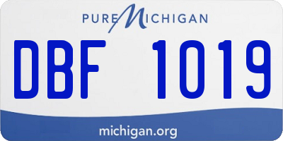 MI license plate DBF1019