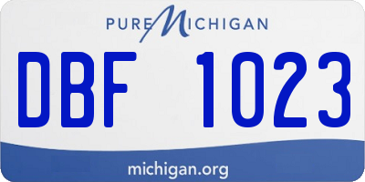 MI license plate DBF1023