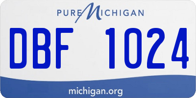 MI license plate DBF1024