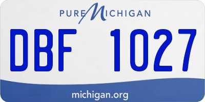 MI license plate DBF1027