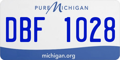 MI license plate DBF1028