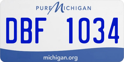 MI license plate DBF1034