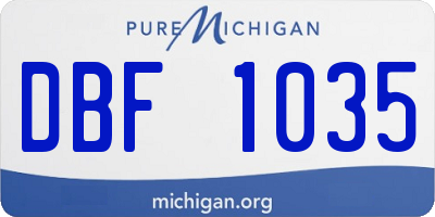 MI license plate DBF1035