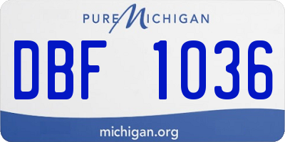 MI license plate DBF1036