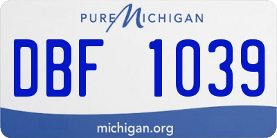 MI license plate DBF1039