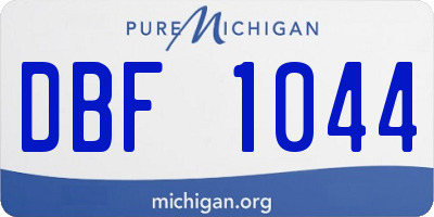 MI license plate DBF1044