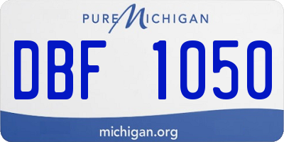 MI license plate DBF1050