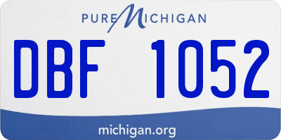 MI license plate DBF1052