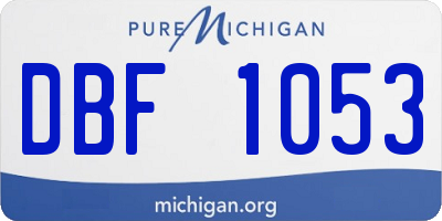 MI license plate DBF1053