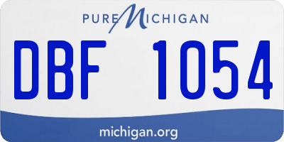 MI license plate DBF1054