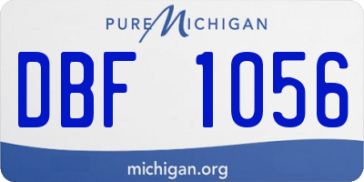 MI license plate DBF1056