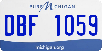 MI license plate DBF1059
